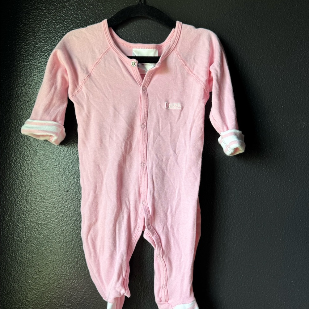 LSU Pink Baby One-Piece Footless Romper